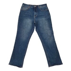 Frye Jeans Womens Size 12/31 High Rise Cuffed Crop Relaxed Fit Straight Stretch